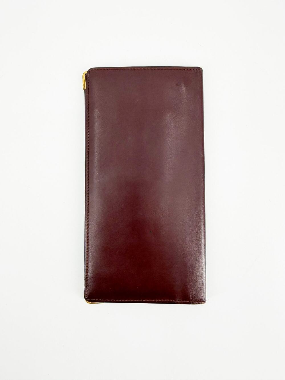 Cartier Must de Cartier Burgundy Leather Long Bifold Wallet Card Case Authentic
